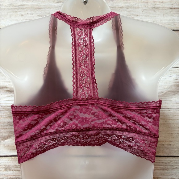 GapBody Lace Racerback Bralette Bundle Women’s Medium Lavender Purple Burgundy - Picture 3 of 9